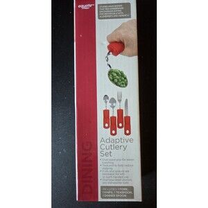 Equate Adaptive Cutlery 4 Piece Set Bendable Utensils for Elderly or Disabled
